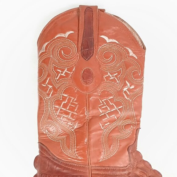 Borrego Caiman Belly Cowboy Boots MX 25.5 / US 8.5 Exotic Western VGUC - Picture 10 of 16